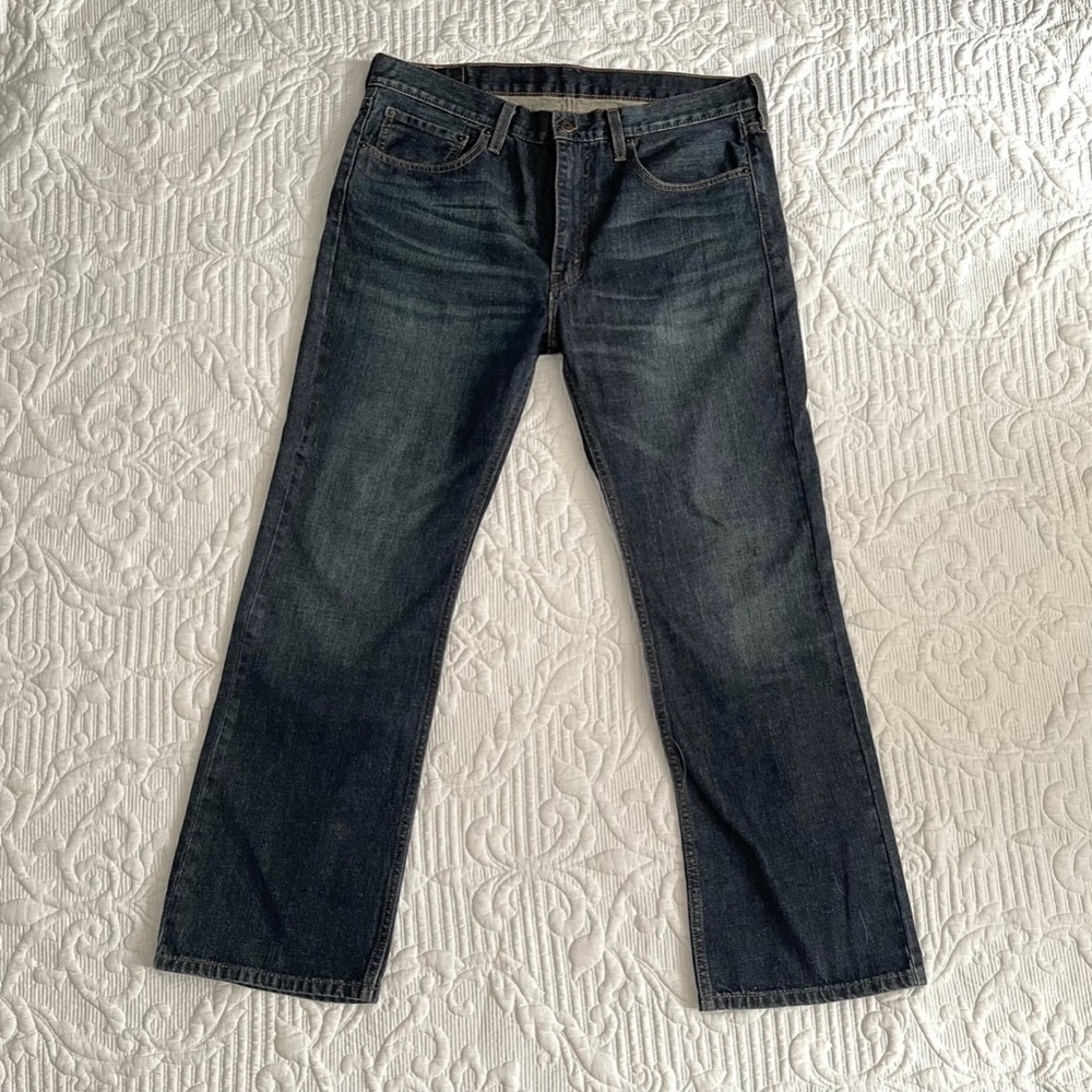 36x30 Levi's Levi Strauss Slim Bootcut 527 Men's Jeans Denim Pants dark Blue